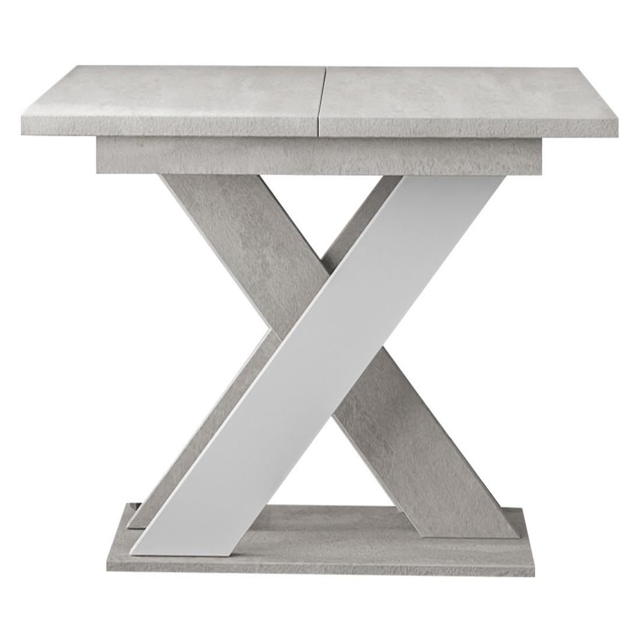 Voir la diapositive 3 : BEST MOBILIER Tosca - table à manger extensible - gris et blanc - 4 à 6 personnes