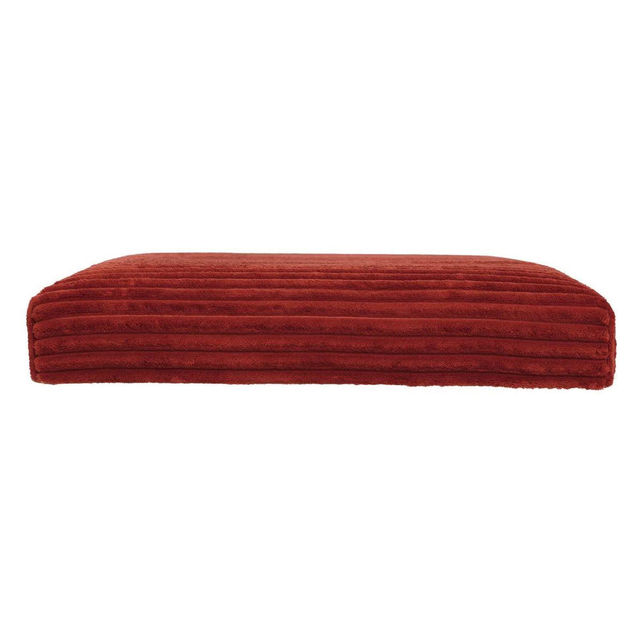 Voir la diapositive 4 : ATMOSPHERA Pouf de rangement pliable en velours côtelé arum - 38 x 38 cm - terre cuite