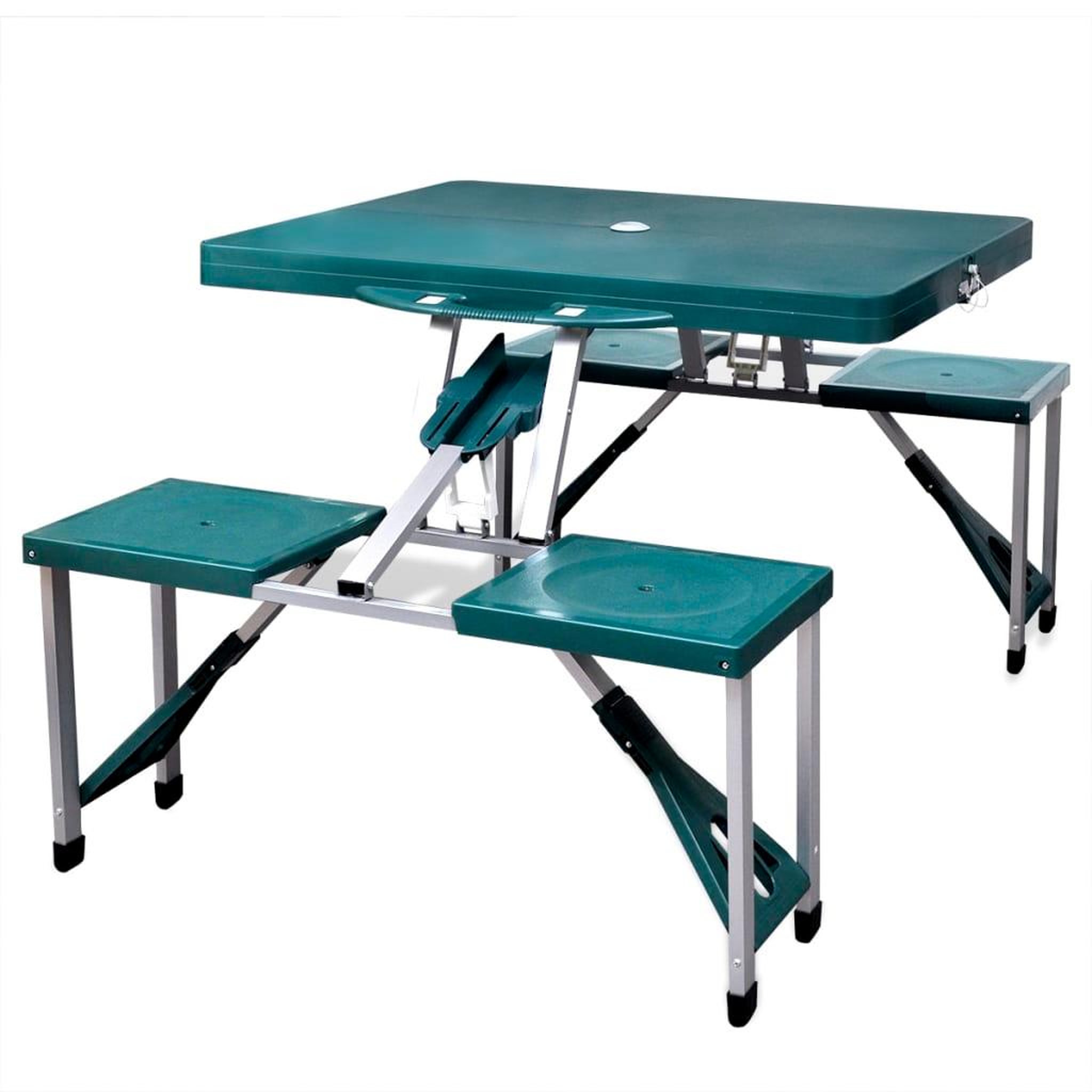 Voir la diapositive 1 : VIDAXL Ensemble de table pliable de camping avec 4 tabourets aluminium