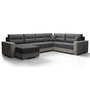 Voir la diapositive 5 : BEST MOBILIER Leslie - canapé panoramique d'angle réversible 7 places convertible avec coffre en tissu