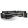 Voir la diapositive 5 : BEST MOBILIER Leslie - canapé panoramique d'angle réversible 7 places convertible avec coffre en tissu