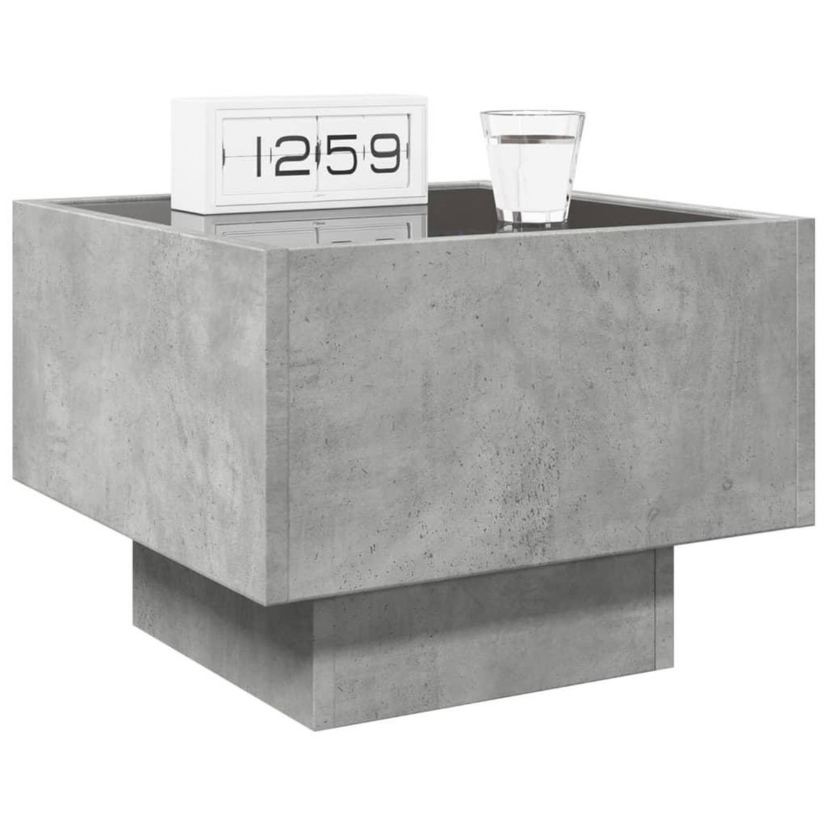 VIDAXL Table de chevet avec LED infini gris beton 40x40x30 cm
