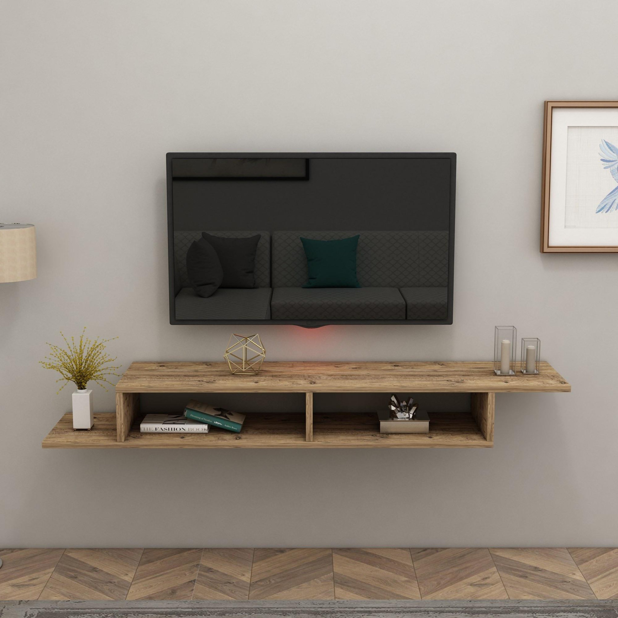 Voir la diapositive 3 : Habitat et Jardin Meuble tv en bois  muson  - 120 x 29 x 18 cm - pin atlantique