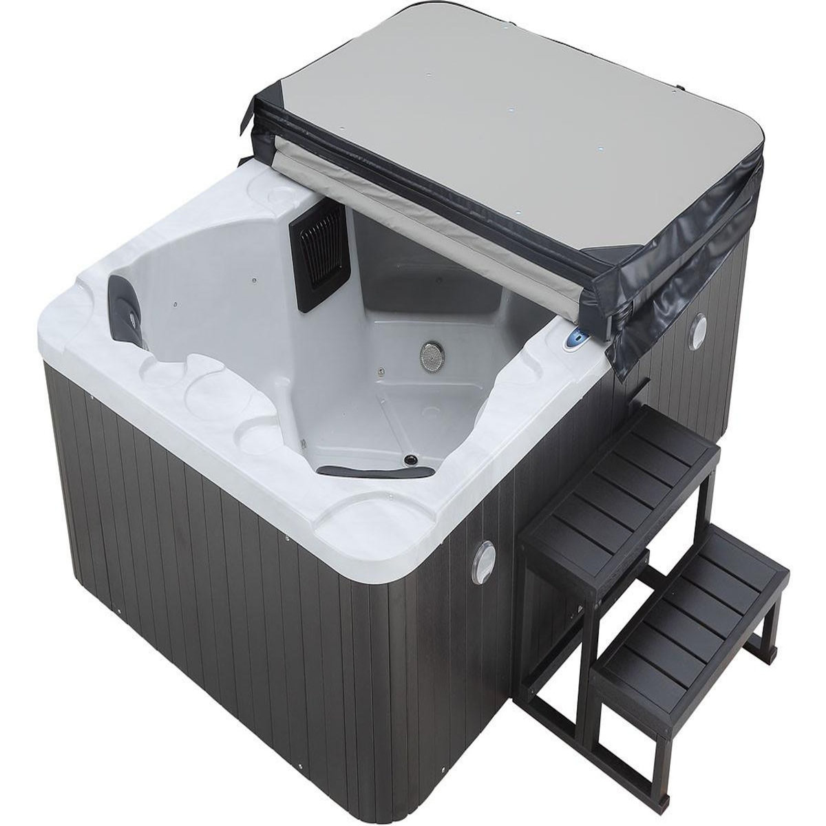 Habitat et Jardin Spa LED  Haïti  4 places - Enceintes bluetooth intégrées - Blanc