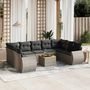 Voir la diapositive 1 : VIDAXL Salon de jardin avec coussins 10 pcs gris resine tressee