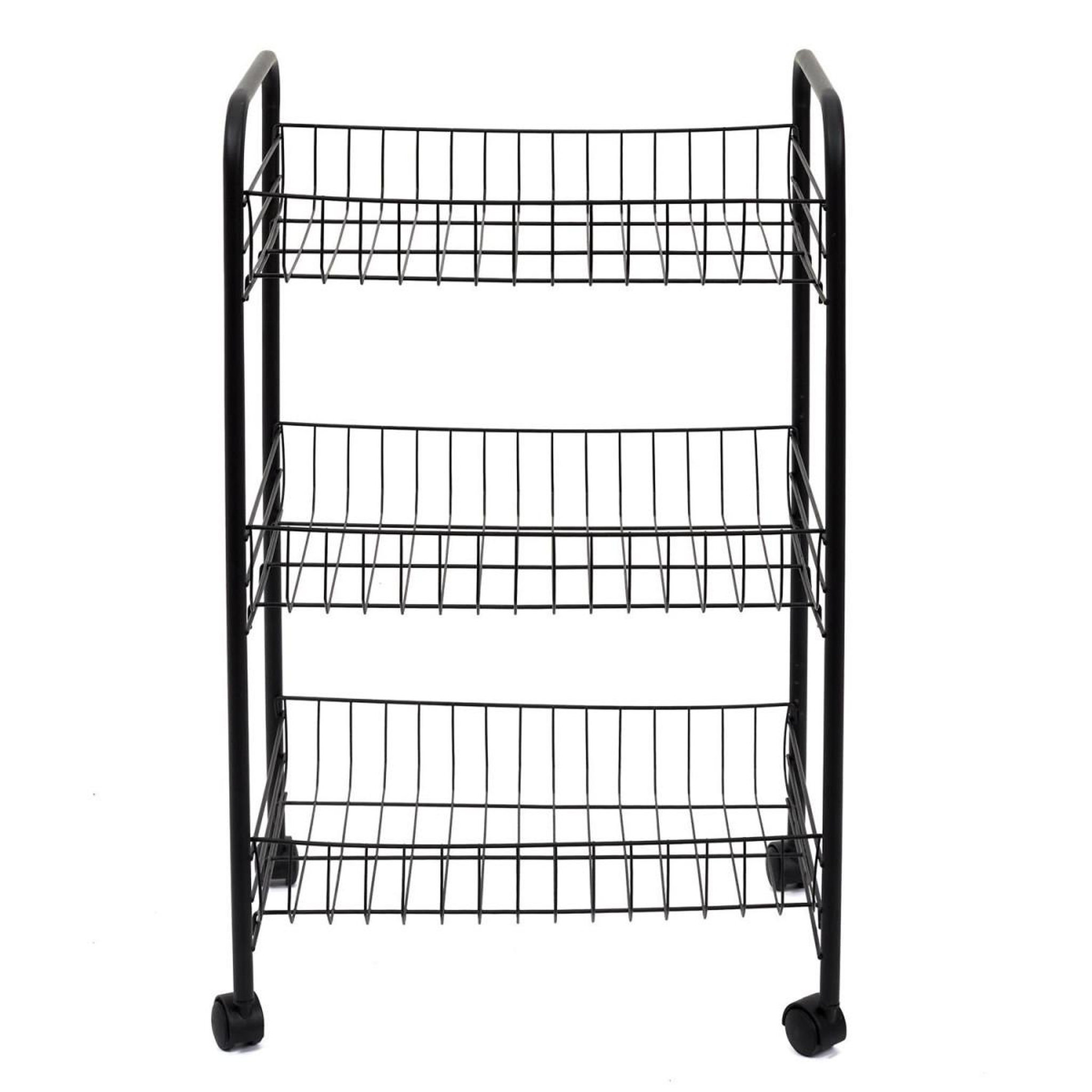 Voir la diapositive 2 : The Home Deco Factory Desserte de cuisine  3 niveaux  62cm noir