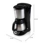 Voir la diapositive 4 : Domo Cafetiere filtre - DOMO - DO709K - 1000 W - 1 L - 8 tasses - Ecran LCD - Minuteur 24 h - Acier inoxydable