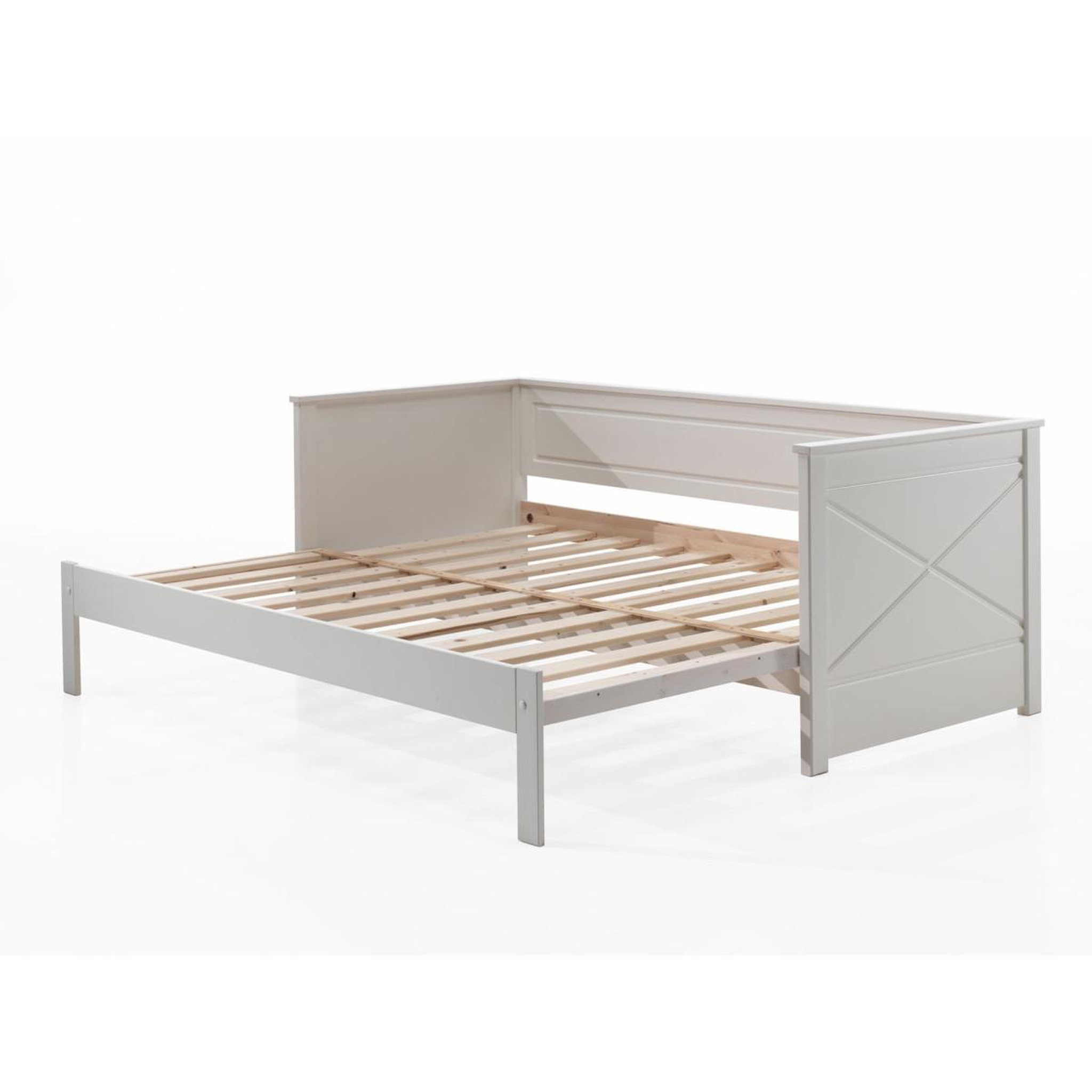 Voir la diapositive 2 : Paris Prix Lit capitaine amovible enfant  pino  90x200cm blanc