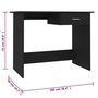 Voir la diapositive 6 : VIDAXL Bureau Noir 100x50x76 cm Bois d'ingenierie
