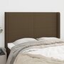 Voir la diapositive 1 : VIDAXL Tete de lit avec oreilles Marron fonce 147x16x118/128 cm Tissu