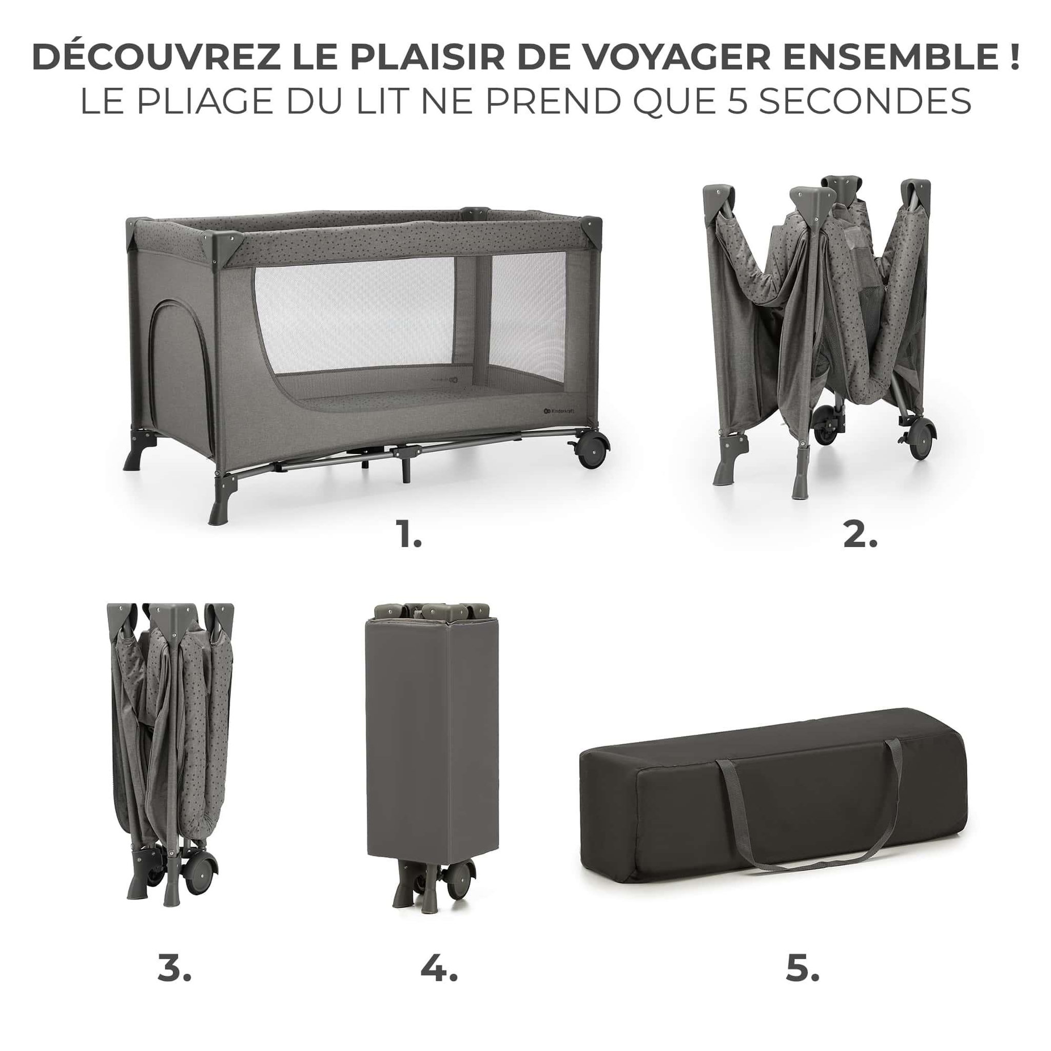 Voir la diapositive 4 : KINDERKRAFT Lit voyage parc bebe pliable avec accessoires pra