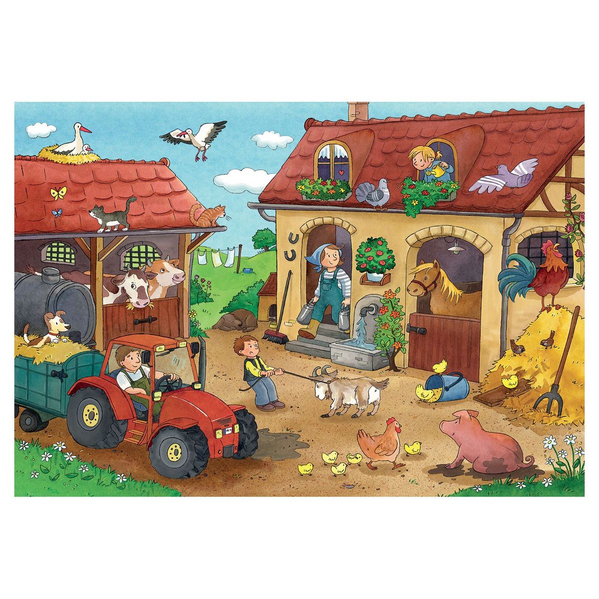 RAVENSBURGER Puzzles 2x12 pièces - Le travail à la ferme