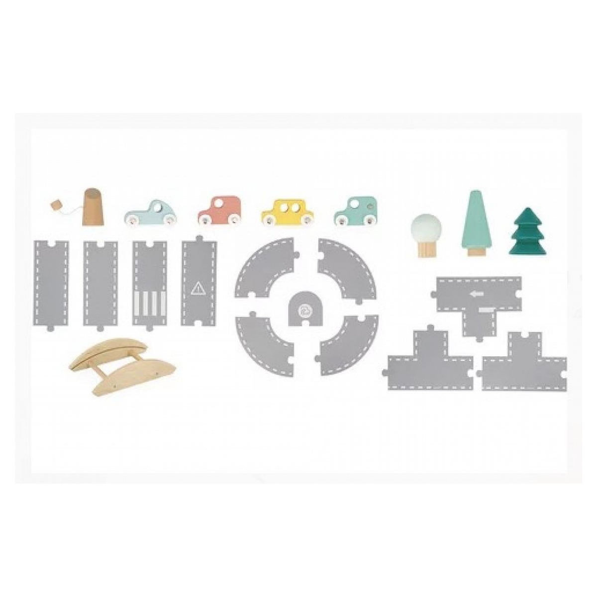 Juratoys-Janod Bolid Circuit feutrine et bois J04631