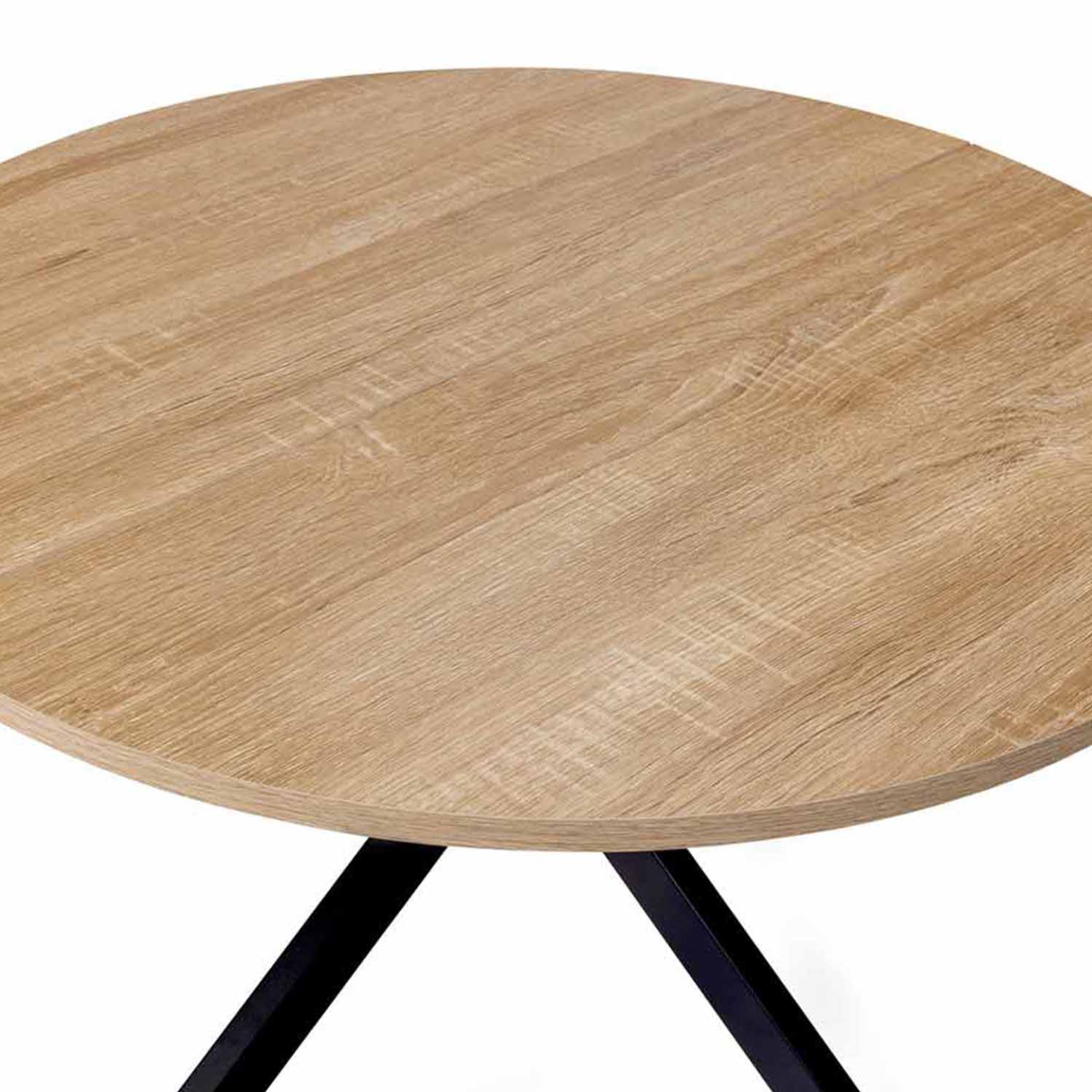 Voir la diapositive 5 : ID MARKET Table basse ronde alix 70 cm pied araignée bois et noir