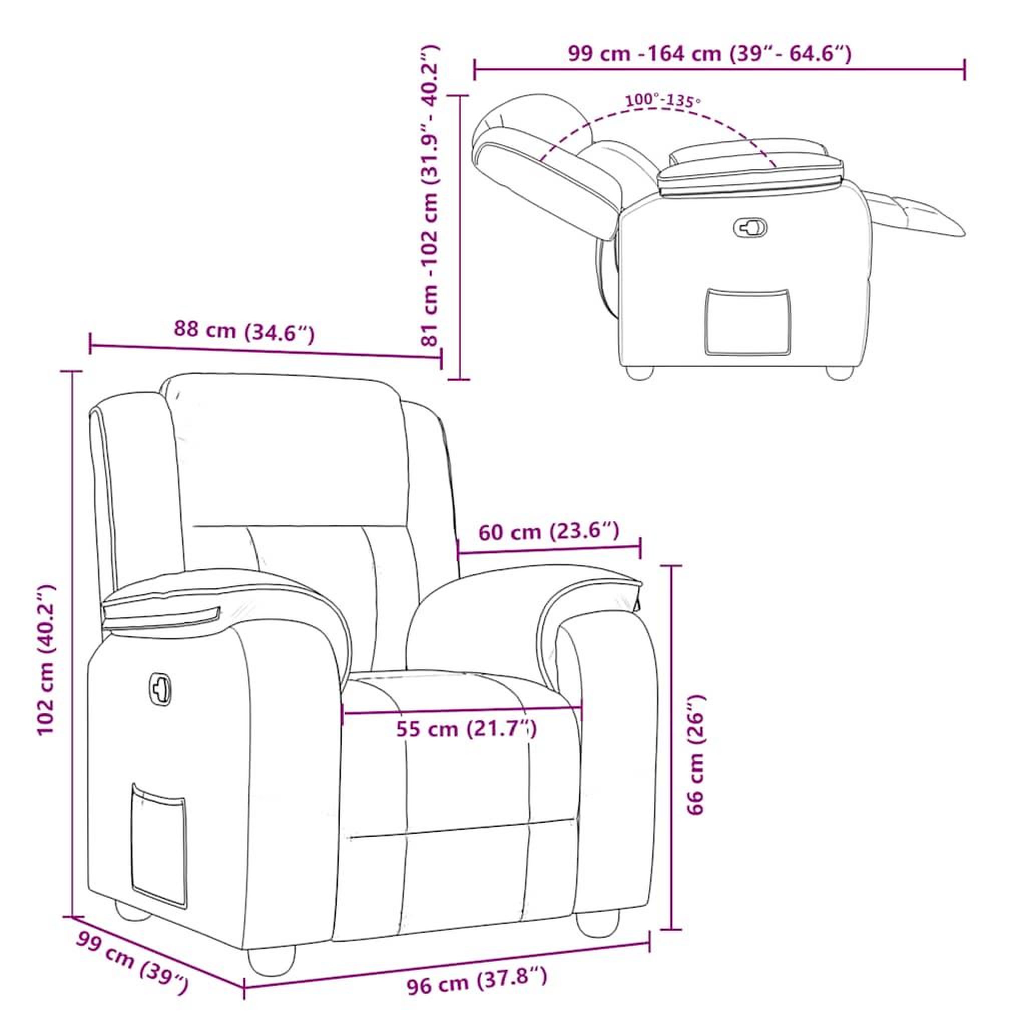 Voir la diapositive 6 : VIDAXL Fauteuil inclinable Taupe Tissu