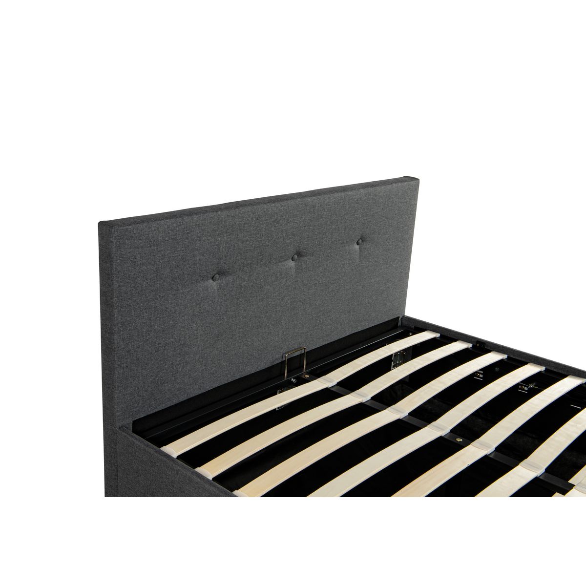 Lit coffre tissu scandinave avec sommier relevable 140x190 cm MILA