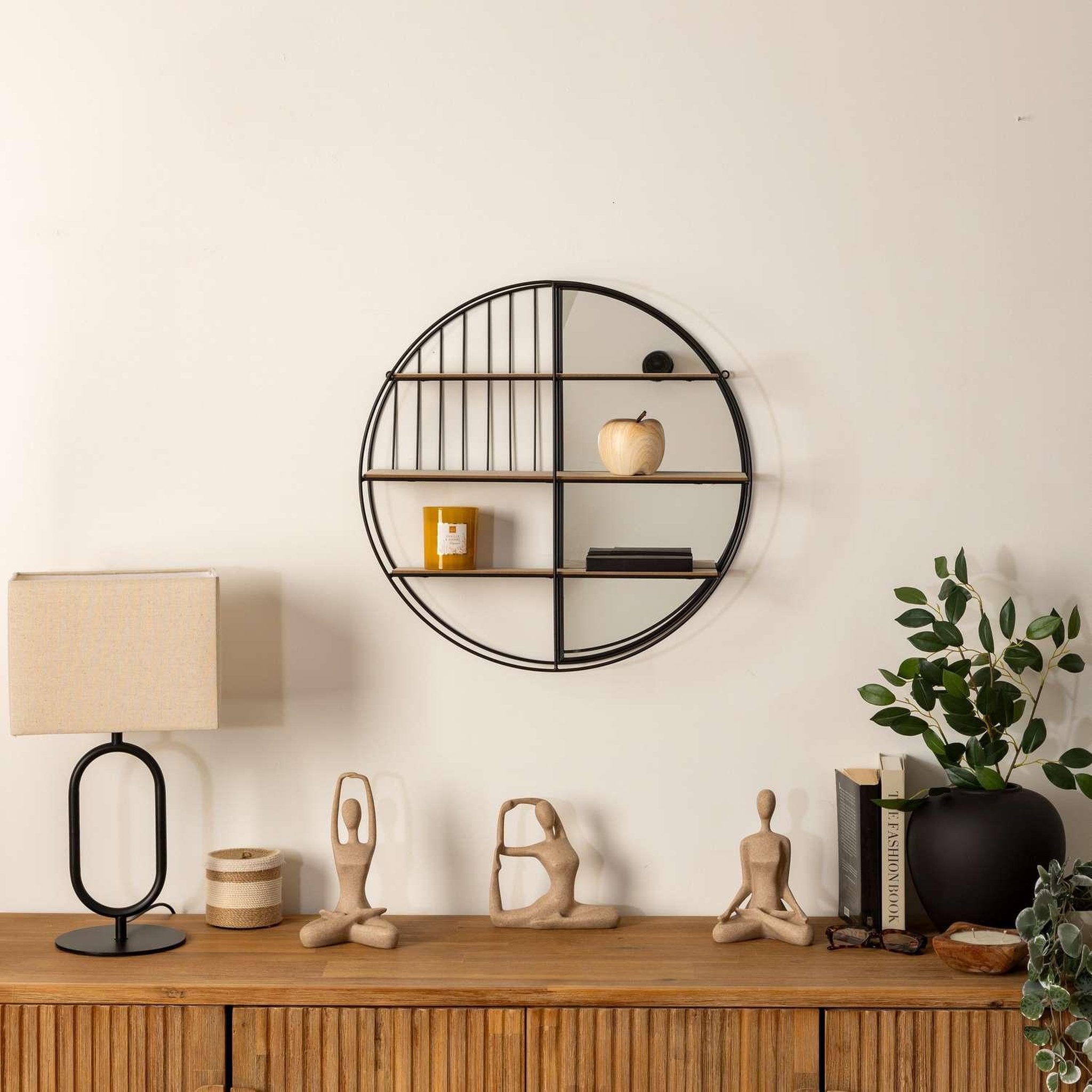 Voir la diapositive 6 : ATMOSPHERA Lampe à poser sundsvall - h. 52 cm - beige et noir
