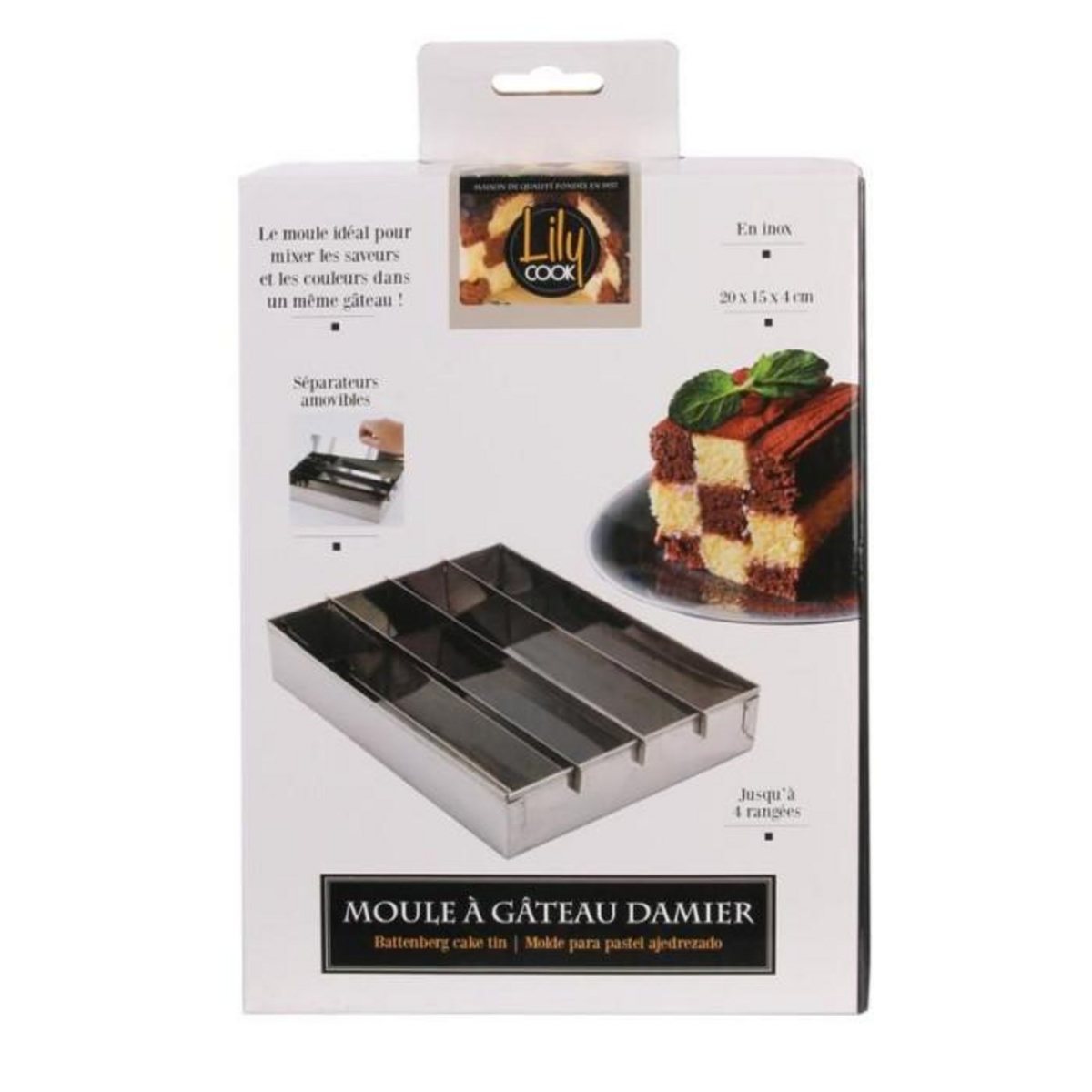 Paris Prix Moule à Gâteaux en Métal  Damier  20cm Argent