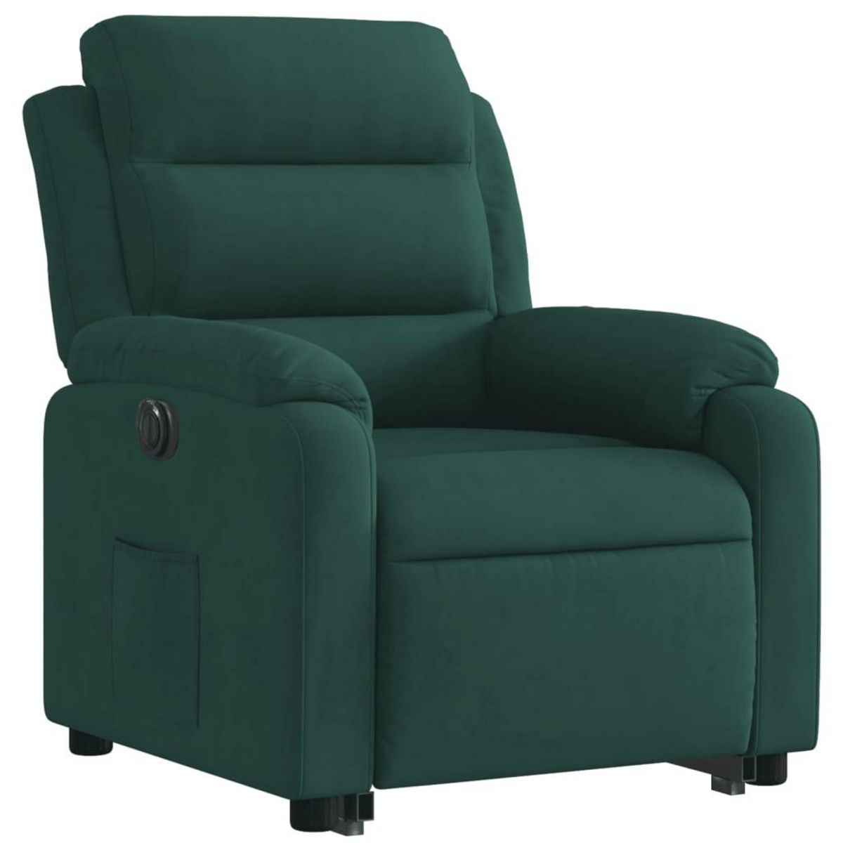 VIDAXL Fauteuil inclinable electrique vert fonce velours