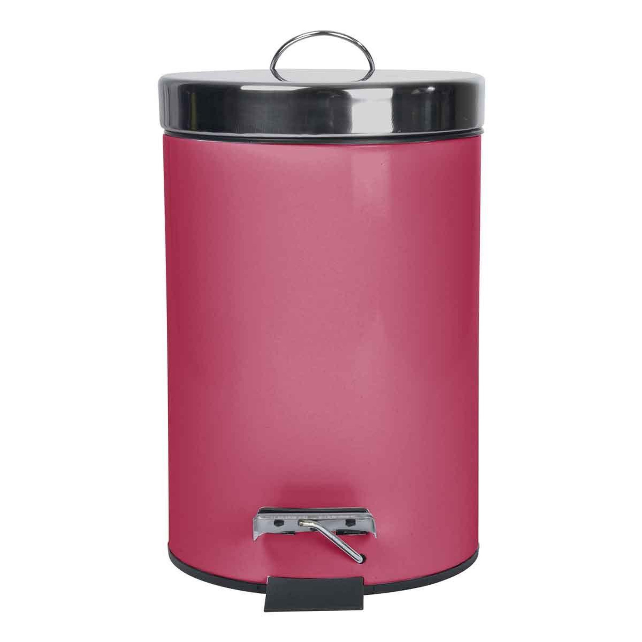 Voir la diapositive 2 : Douceur d'Intérieur Poubelle de salle de bain  metalia  3l framboise