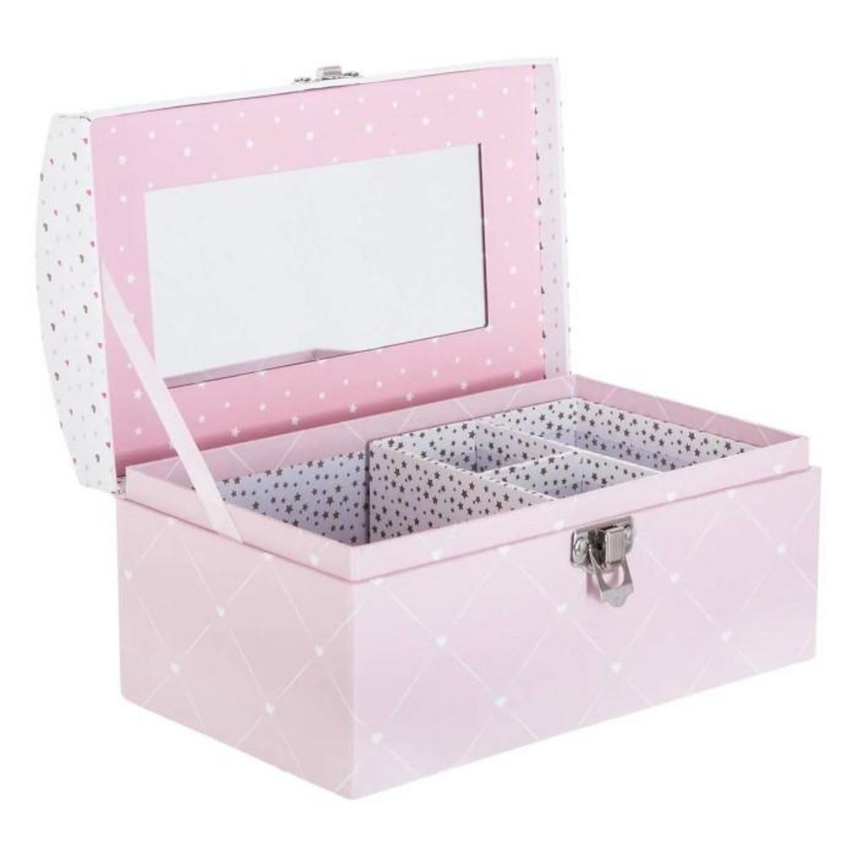Atmosphera Kids Boîte à Bijoux & Miroir  Demoiselle  19cm Rose