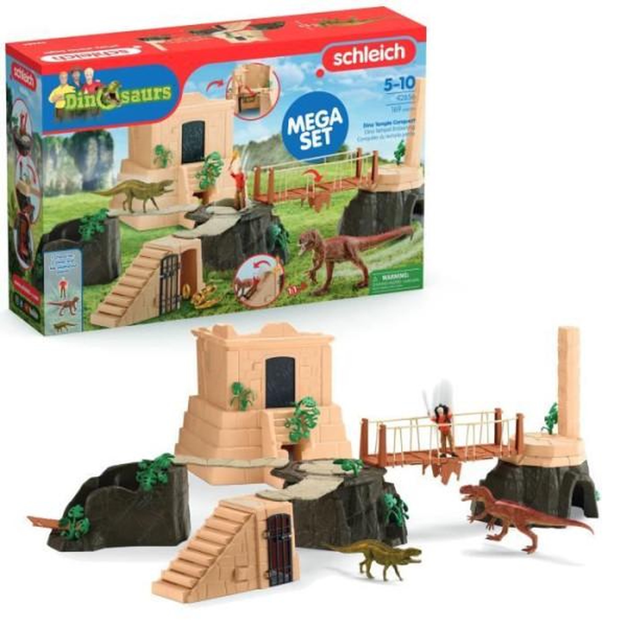 Schleich Grande conquete du temple perdu, playset figurines, schleich 42656 dinosaurs, des 4 ans