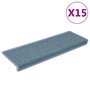 Voir la diapositive 2 : VIDAXL Tapis d'escalier 15 pcs 65x21x4 cm Bleu