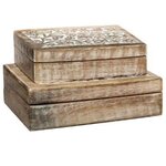 ATMOSPHERA Lot de 2 Boîtes de Rangement  Ritual  25cm Naturel