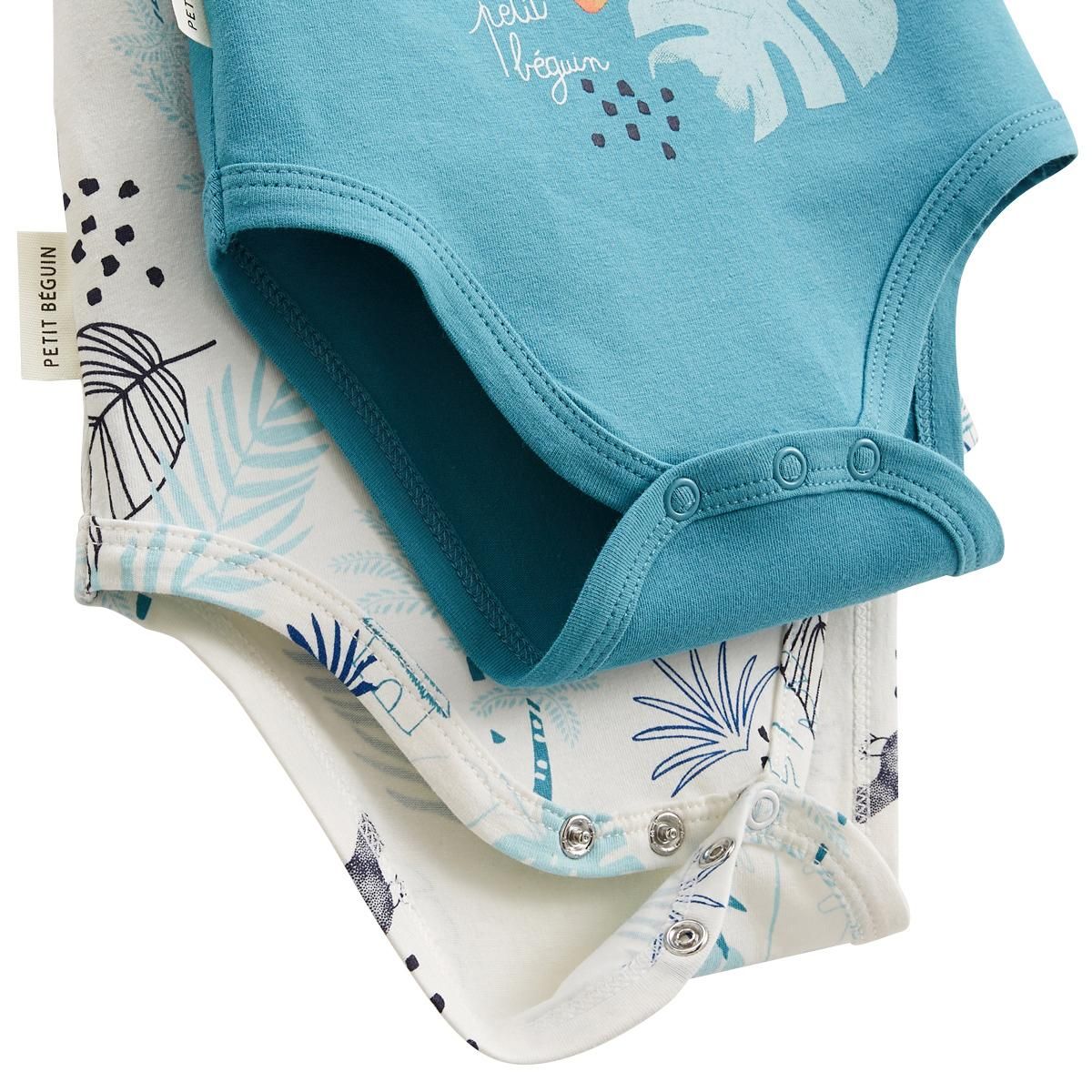 Petit Béguin Lot de 2 bodies bébé manches courtes Athi