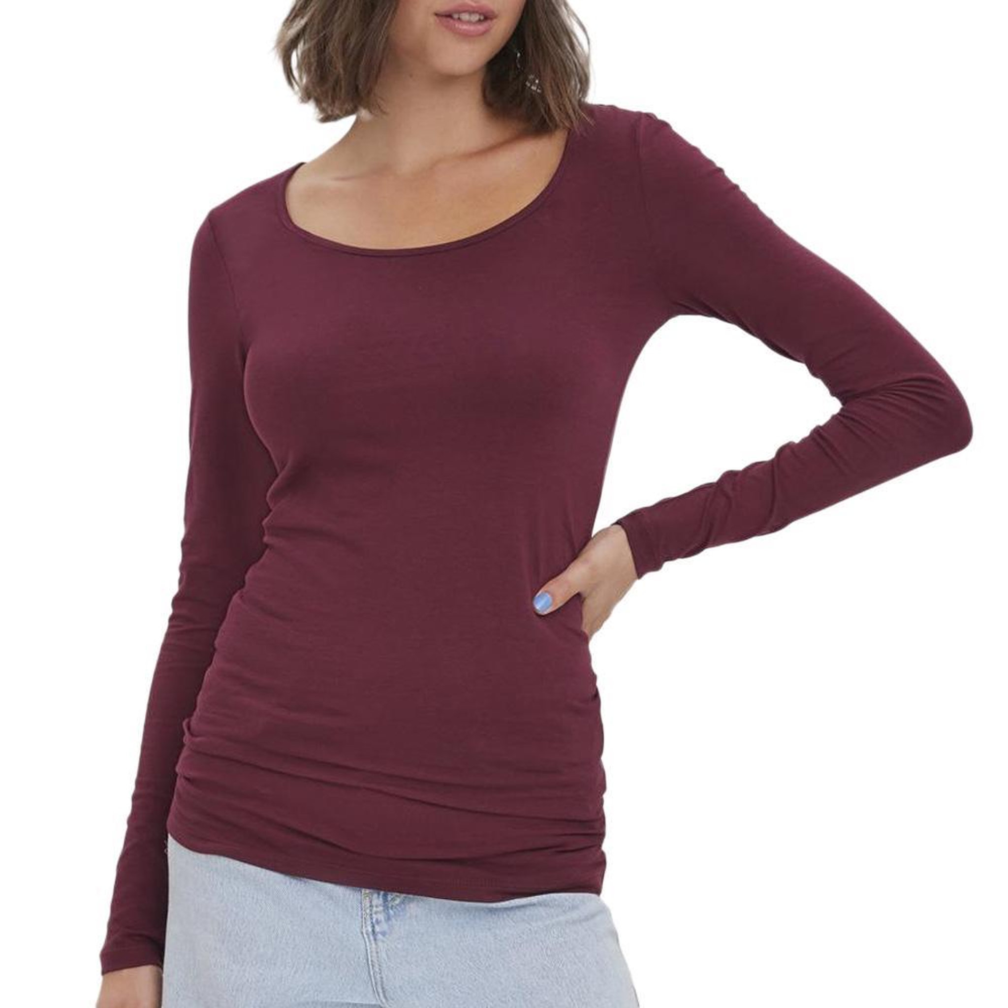 Vero Moda T-shirt Prune Femme Vero Moda Maxi My Ls Soft. Coloris disponibles : Violet