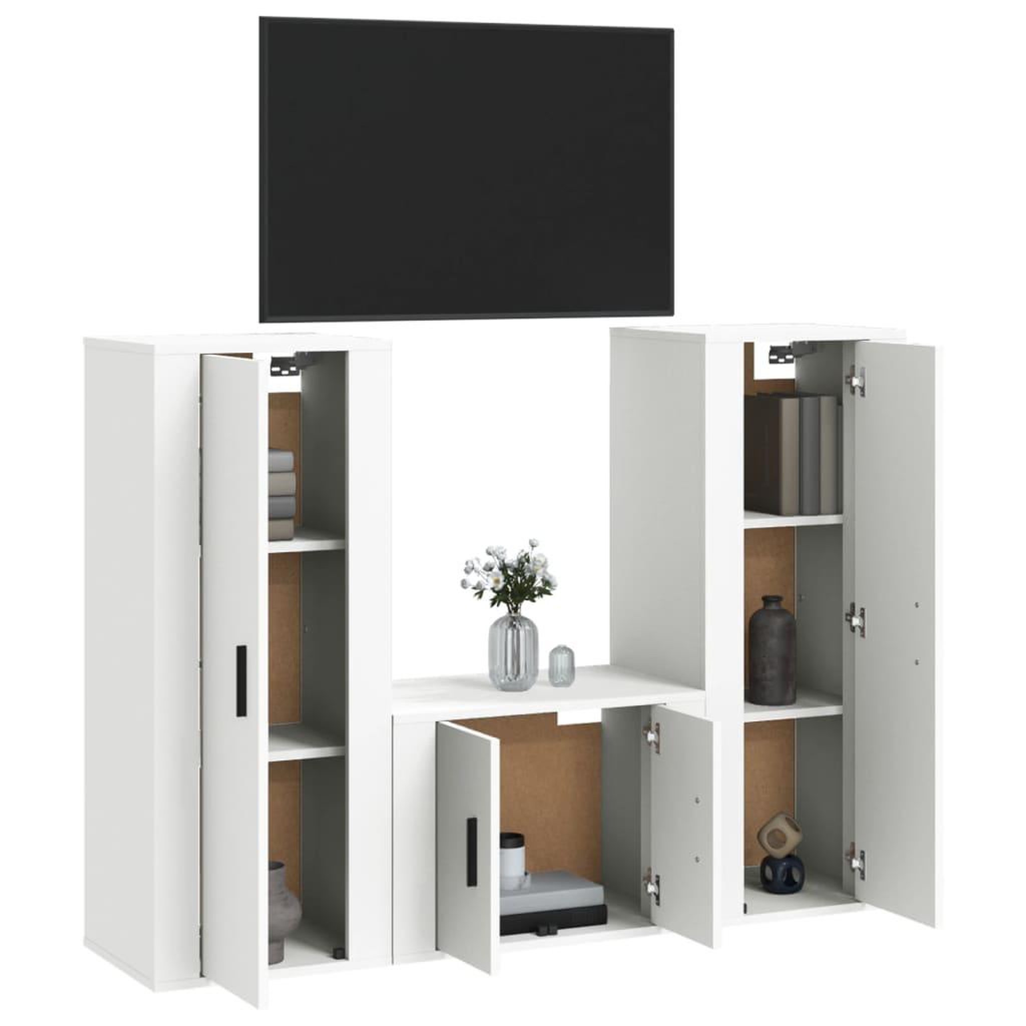 Voir la diapositive 3 : VIDAXL Ensemble de meubles TV 3 pcs Blanc Bois d'ingenierie