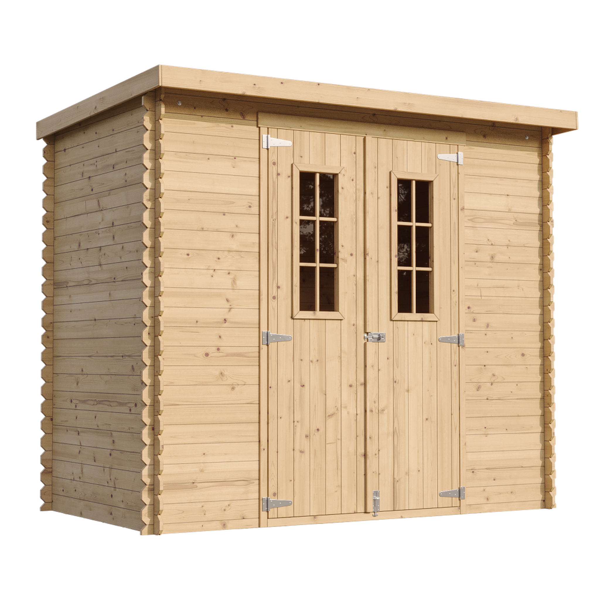 TIMBELA Abri de Jardin en Bois 2,63 m², Cabanon Jardin Exterieur à Outils avec sol imprégné M310C+M310G