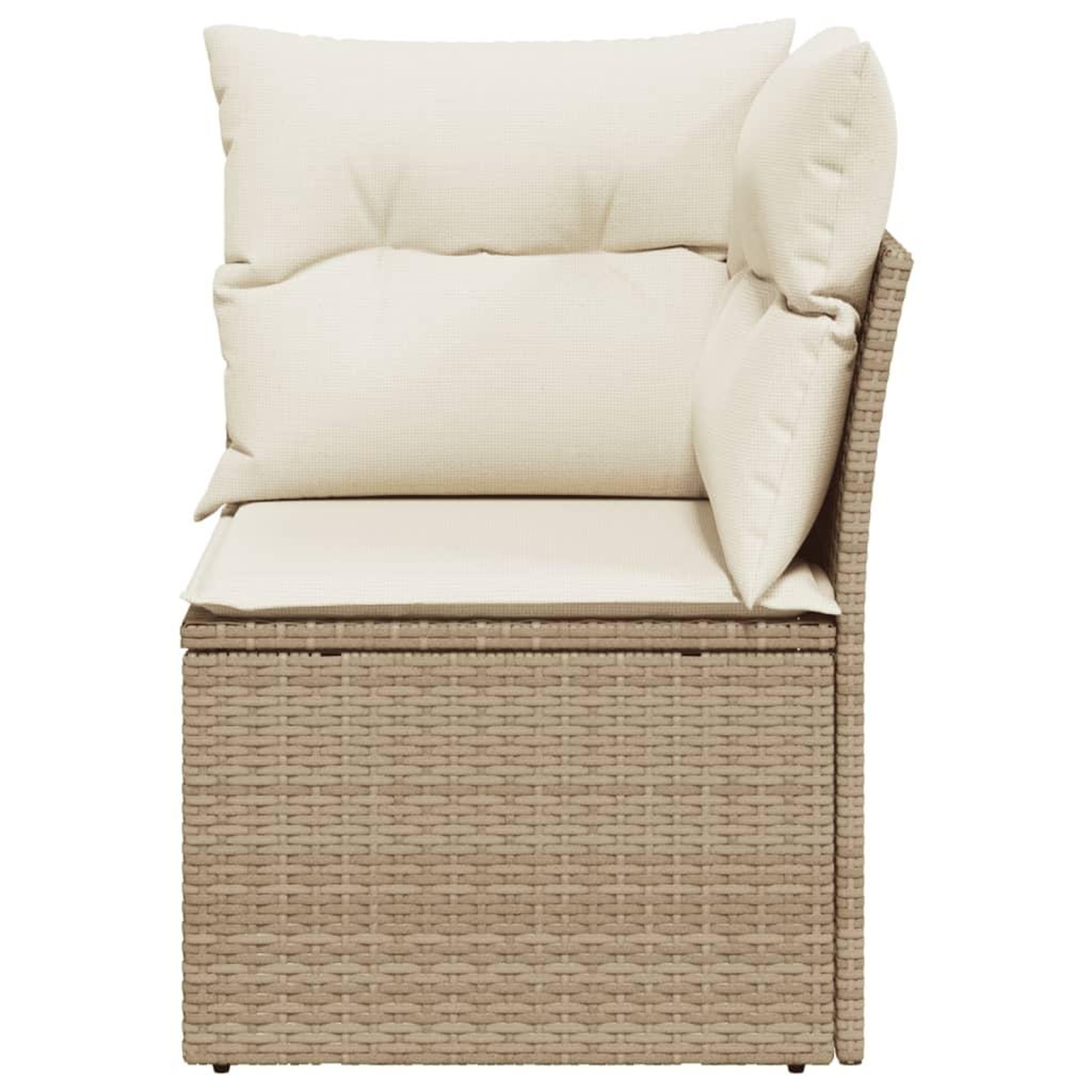 Voir la diapositive 4 : VIDAXL Canape d'angle de jardin avec coussins beige resine tressee