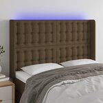 VIDAXL Tete de lit a LED Marron fonce 147x16x118/128 cm Tissu