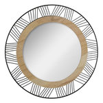 ATMOSPHERA Miroir Rond en Métal & Bois  Joe  45cm Noir
