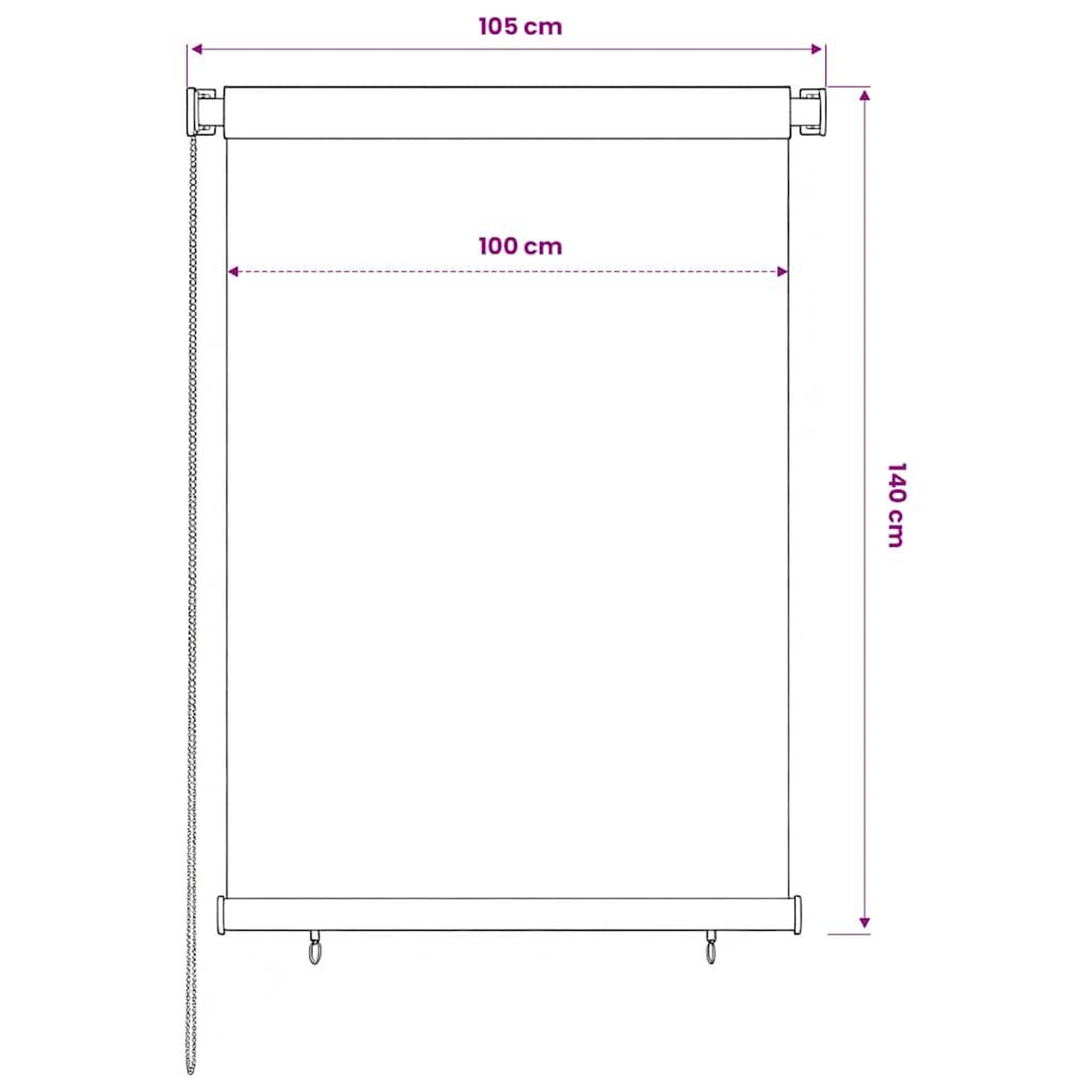 Voir la diapositive 6 : VIDAXL Store roulant d'exterieur 105 (l) x 140 (h) cm vert fonce hdpe