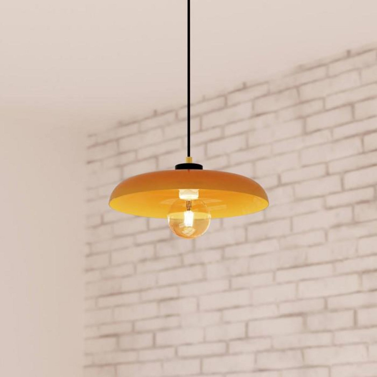 ATMOSPHERA Lampe Suspension en Verre  Jody  35cm Ambre