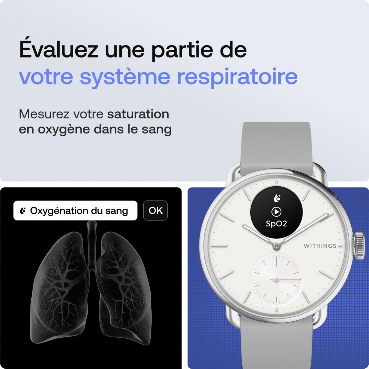 WITHINGS Montre santé Scanwatch 2 - 38mm Blanche