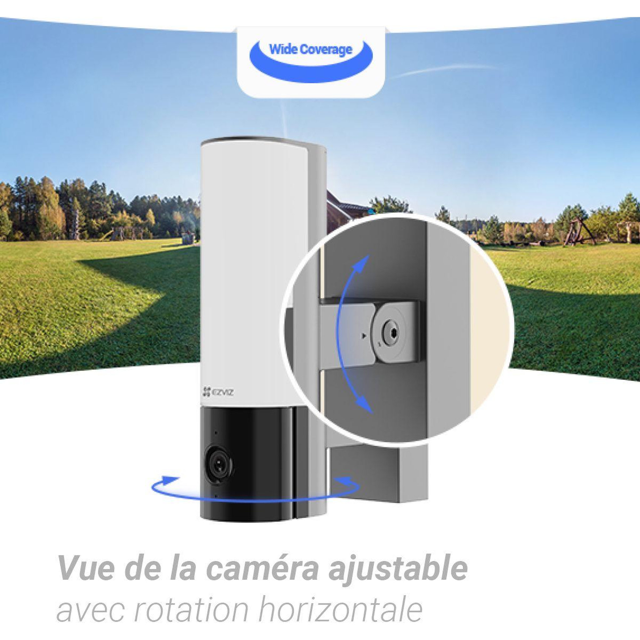 Voir la diapositive 2 : EZVIZ Caméra de surveillance Wifi EL3 2K motorisée