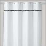 GUY LEVASSEUR Rideau de douche imprimé pompons en polyester POMPONS. Coloris disponibles : Bleu