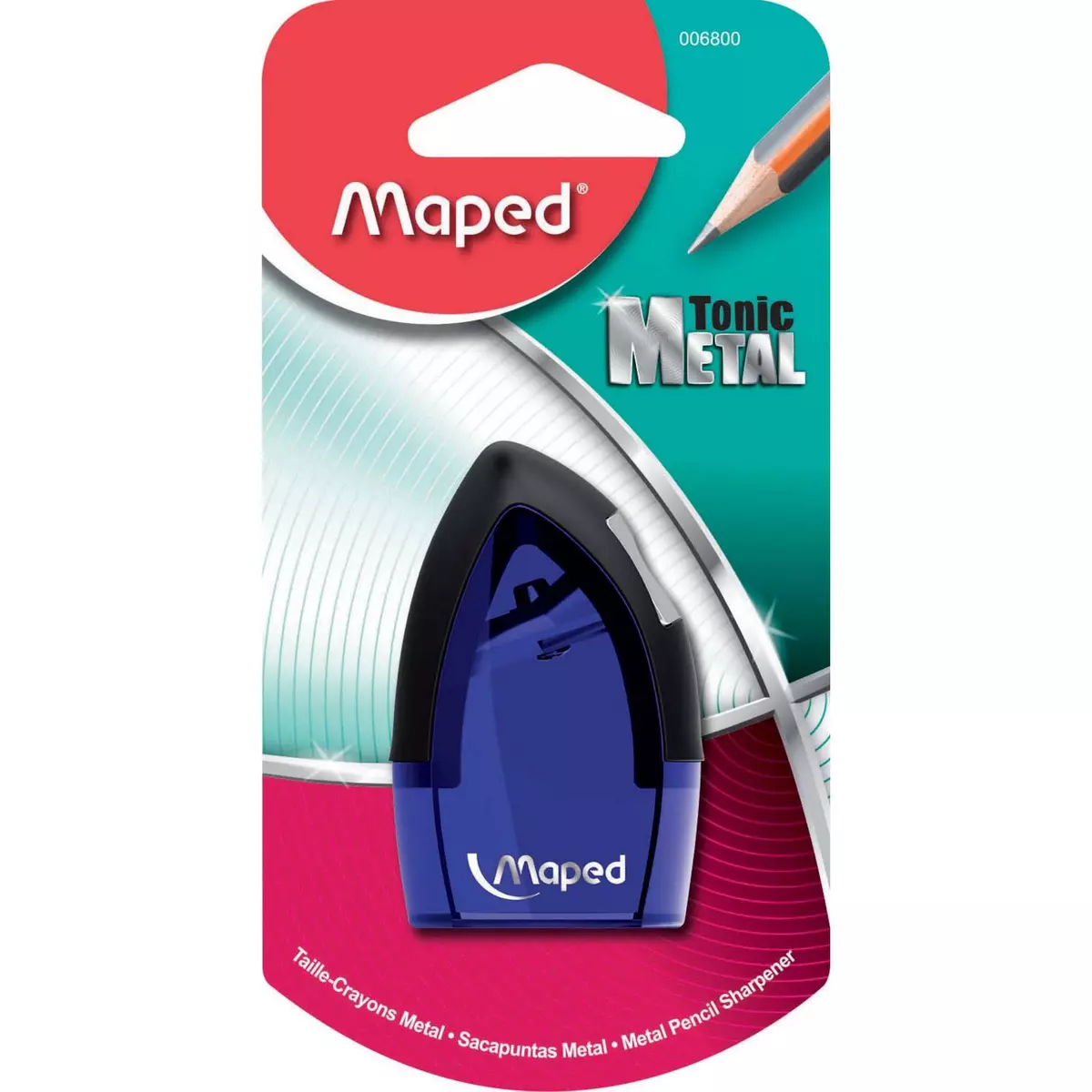 MAPED Taille-crayon avec réservoir Tonic Metal - 1 trou - bleu
