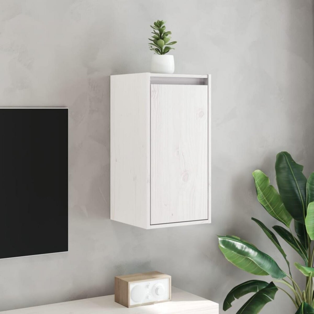 VIDAXL Armoire murale Blanc 30x30x60 cm Bois de pin massif