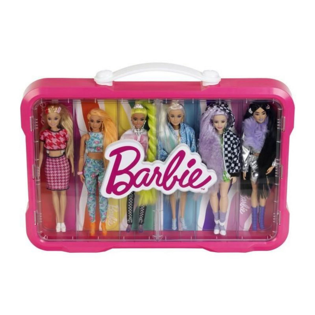Klein Mallette vitrine Barbie - KLEIN - 5808 - Pour 6 poupées avec fermoir lumineux - Des 3 ans