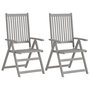 Voir la diapositive 2 : VIDAXL Chaises inclinables de jardin lot de 4 et coussins Bois acacia