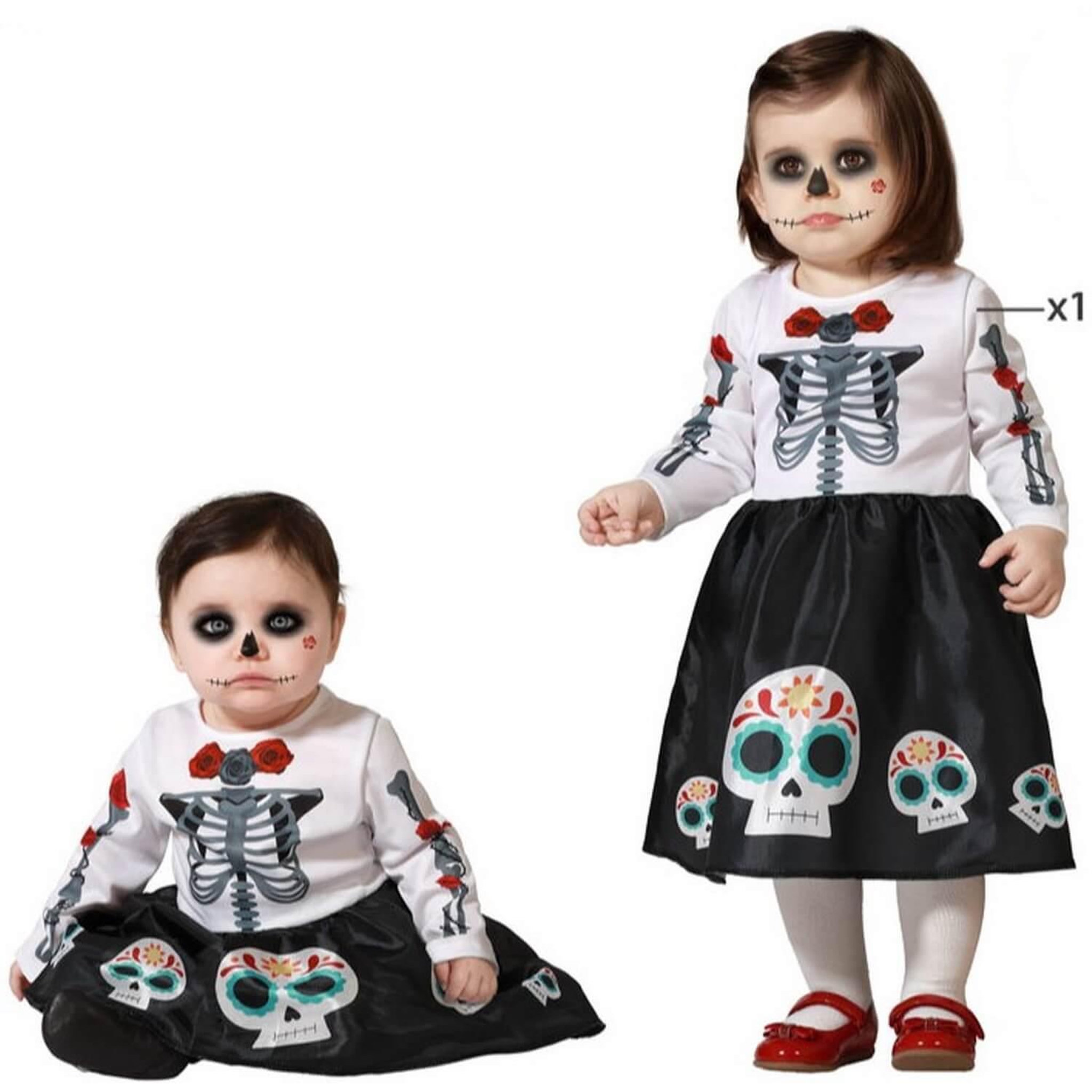 Voir la diapositive 2 : ATOSA Déguisement squelette mexicain - bébé - 18/24 mois (81 à 86 cm)