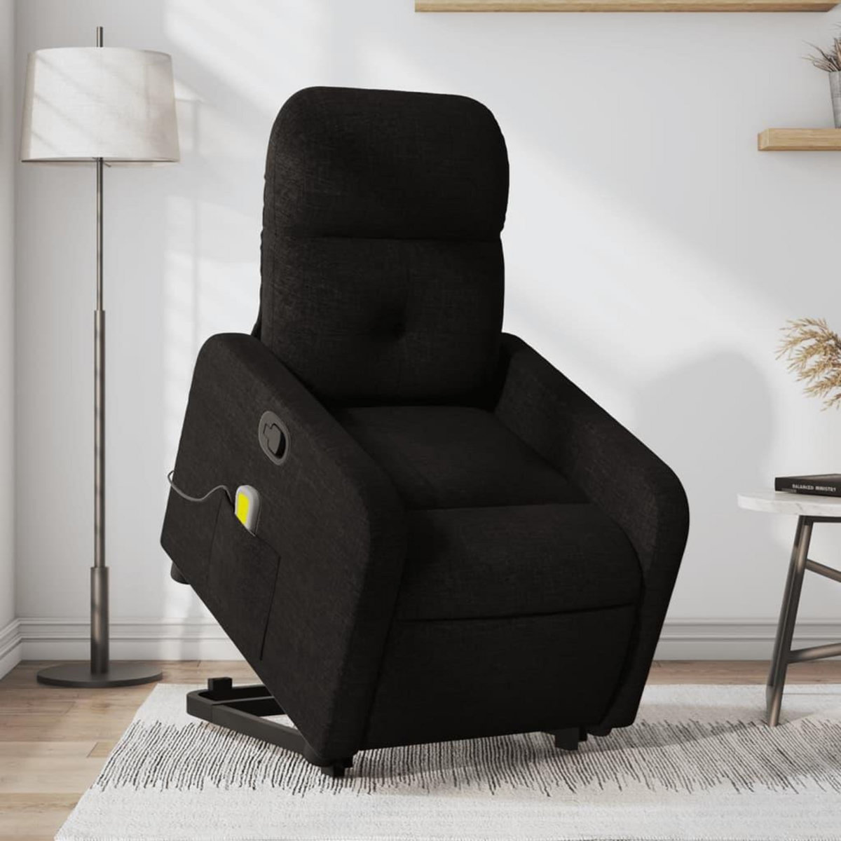 VIDAXL Fauteuil de massage inclinable Noir Tissu