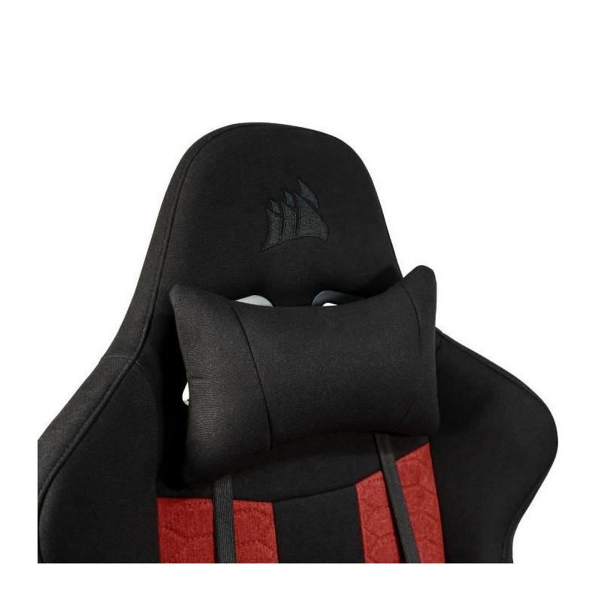 Corsair CORSAIR - Chaise bureau - Fauteuil Gaming - TC100 RELAXED - Tissu - Ergonomique - Accoudoirs réglables - Noir/Rouge (CF-9900014