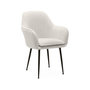 Voir la diapositive 5 : SWEEEK Lot de 4 fauteuils en bouclette et pieds en métal noir mat. Shella L 57 x P 59 x H 84.5