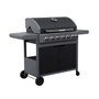 Voir la diapositive 1 : SWEEEK Barbecue au gaz Edmond noir - 6 brûleurs + 1 feu latéral. avec thermomètre. L 132x P62 x H143 cm