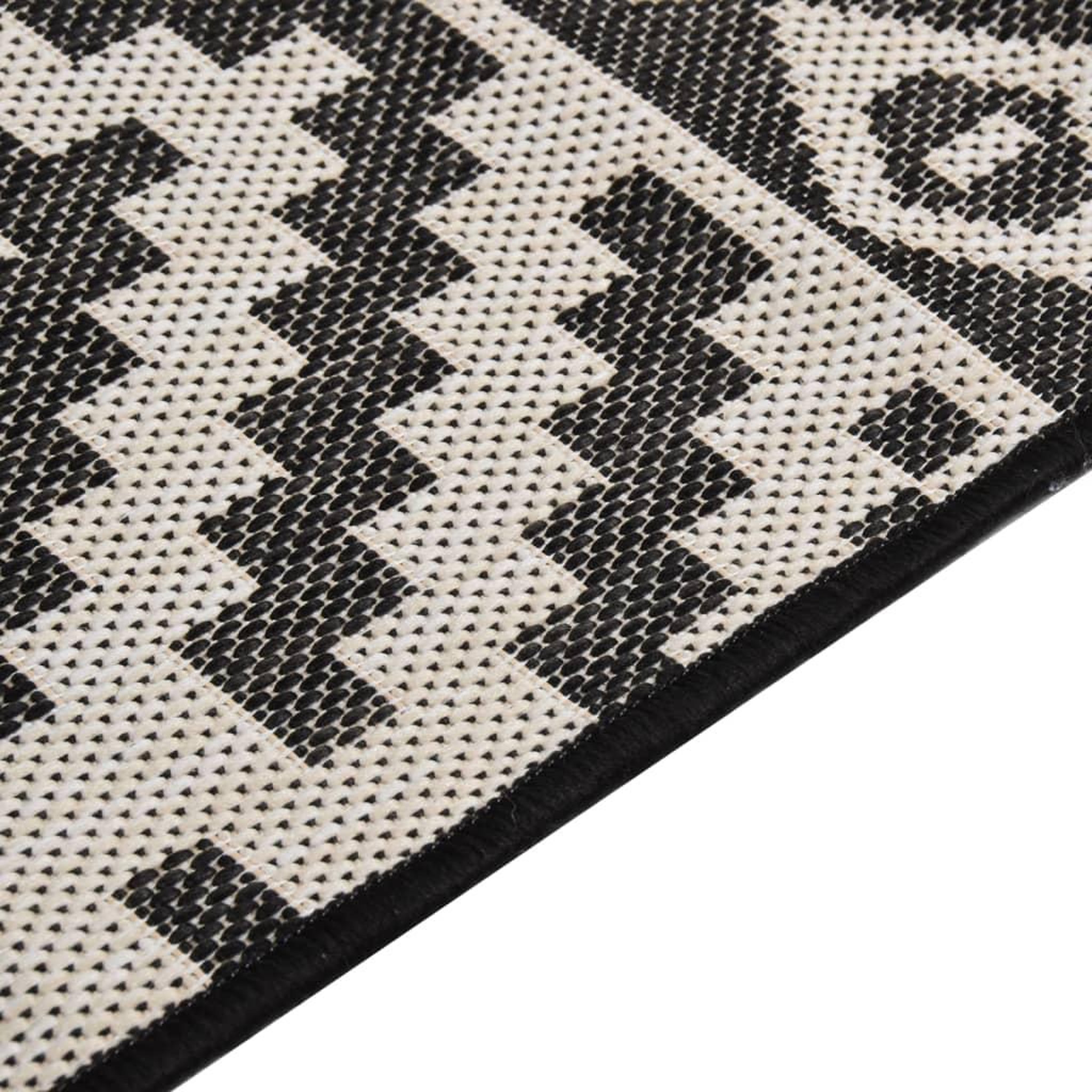 Voir la diapositive 4 : VIDAXL Tapis a tissage plat d'exterieur 80x150 cm Rayures noires